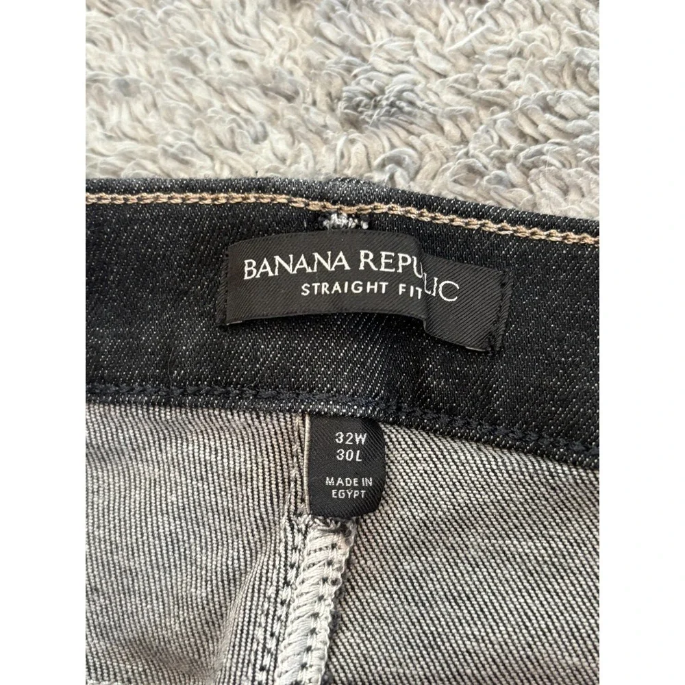 Banana Republic Jeans Mens 32x30 Black Straight Fit Stretch Casual Rocker Grunge